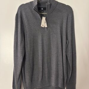 Banana Republic Men's Zip-Up Sweater in Charcoal